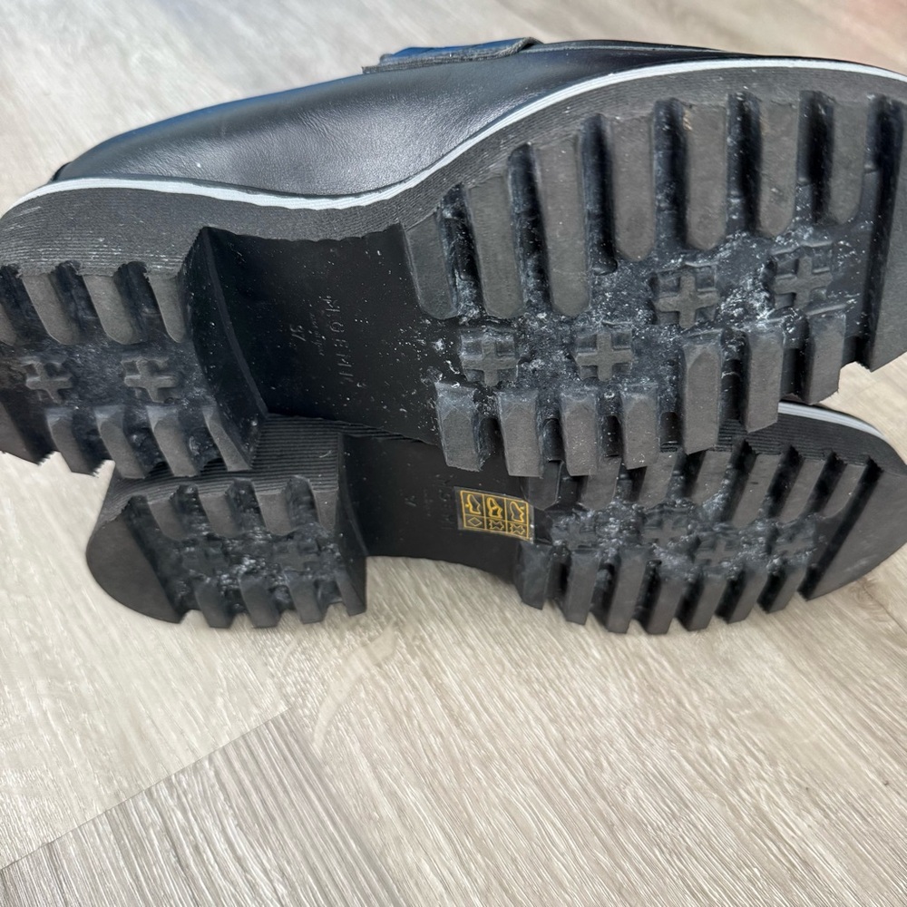 M.Gemi The Elsa Black Loafers Classic Croc Animal Shoes Leather Preppy 37 7 - Picture 6 of 10